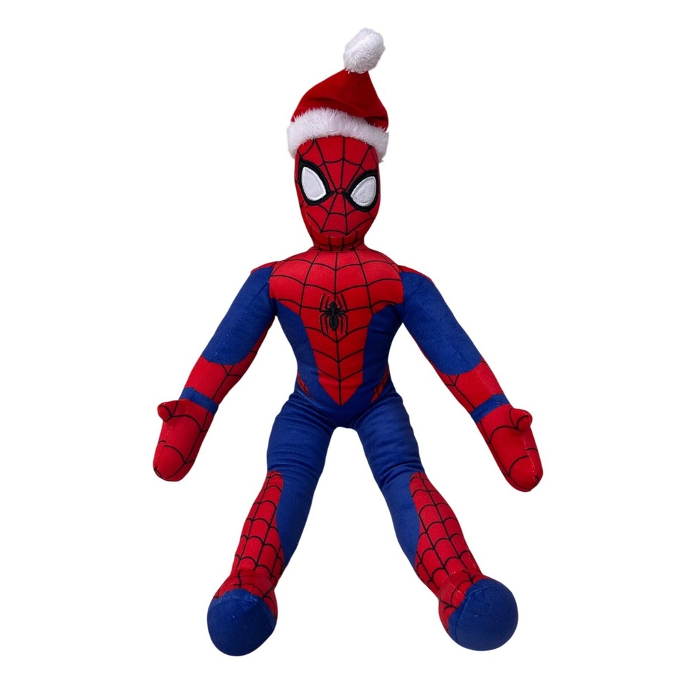The Big One Marvel Spider-Man Plush Santa Hat Christmas Stuffed Animal Toy 18 in